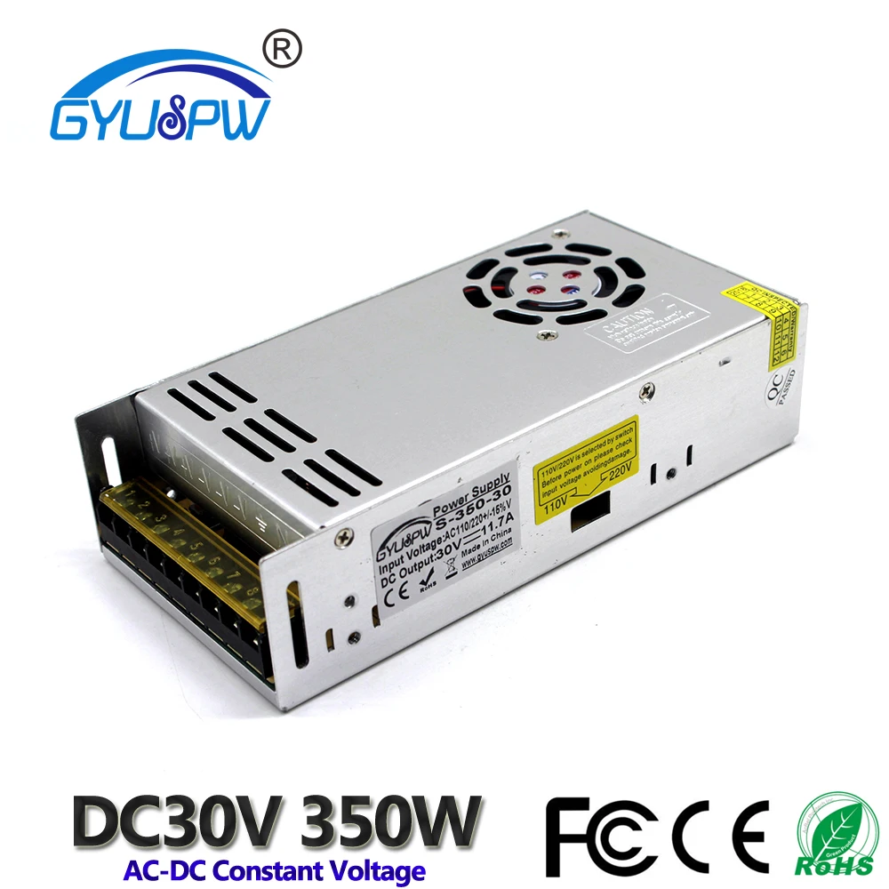 Импульсный источник питания DC30V 11.7A 350W Переключатель адаптер 110v 220v AC к dc SMPS для