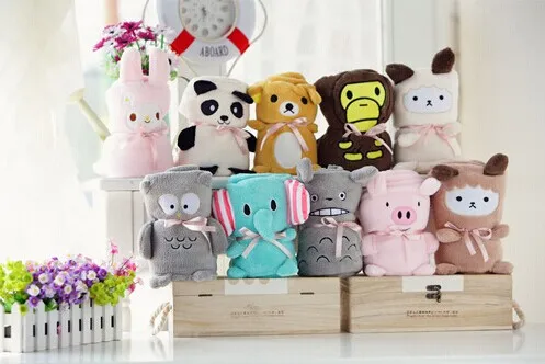 Детское одеяло из кораллового флиса с милыми мультяшными животными 2016 мягкое