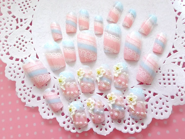 24 шт. товары для дизайна ногтей накладные ногти невесты пластырь искусства