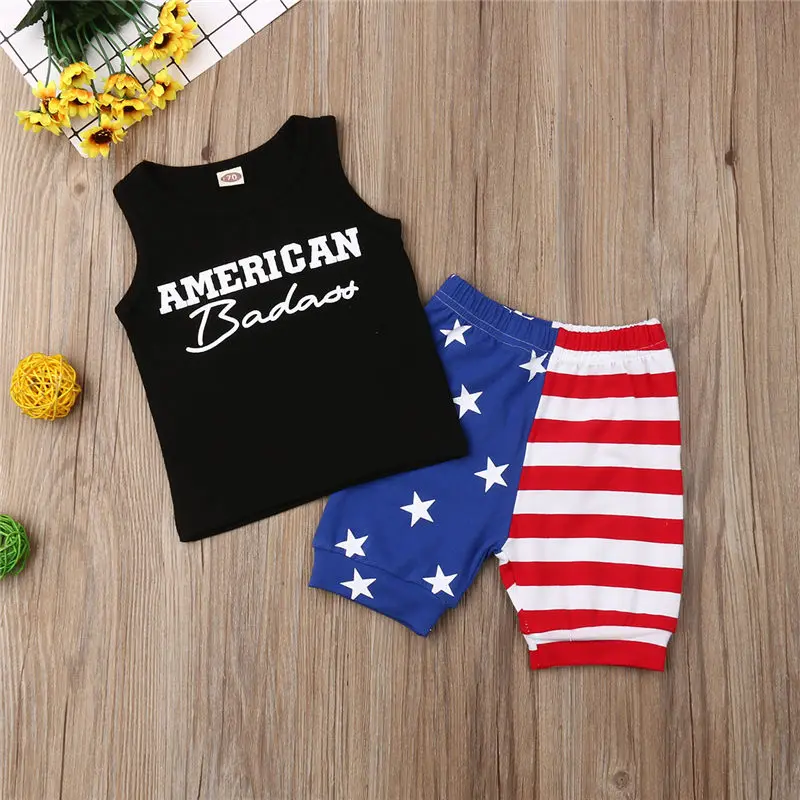 От 3 месяцев до лет комплект летней одежды для новорожденных мальчиков 4 июля