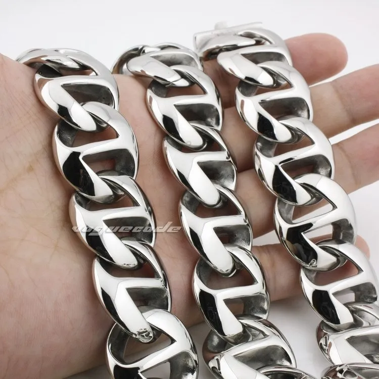18 ~ 36 дюймов огромное и тяжелое мужское байкерское ожерелье из нержавеющей стали