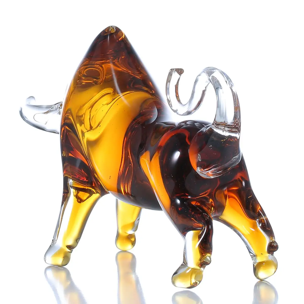 Tooarts желтые стеклянные фигурки для крупного рогатого скота домашний декор