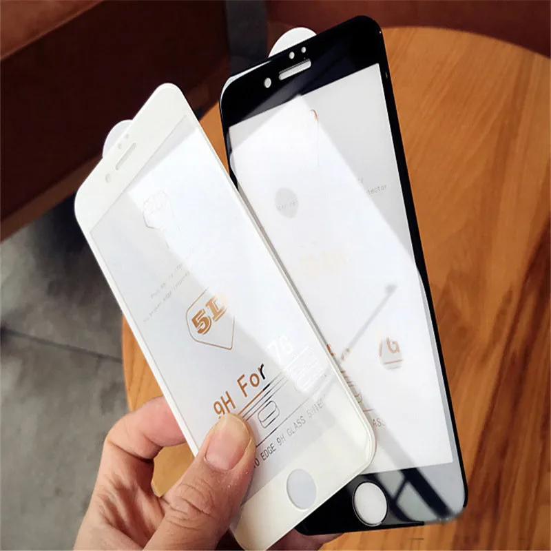 5D стекло для iPhone 7 закаленное Iphone Plus 6 6s 8 plus защитное полный экран белый черный