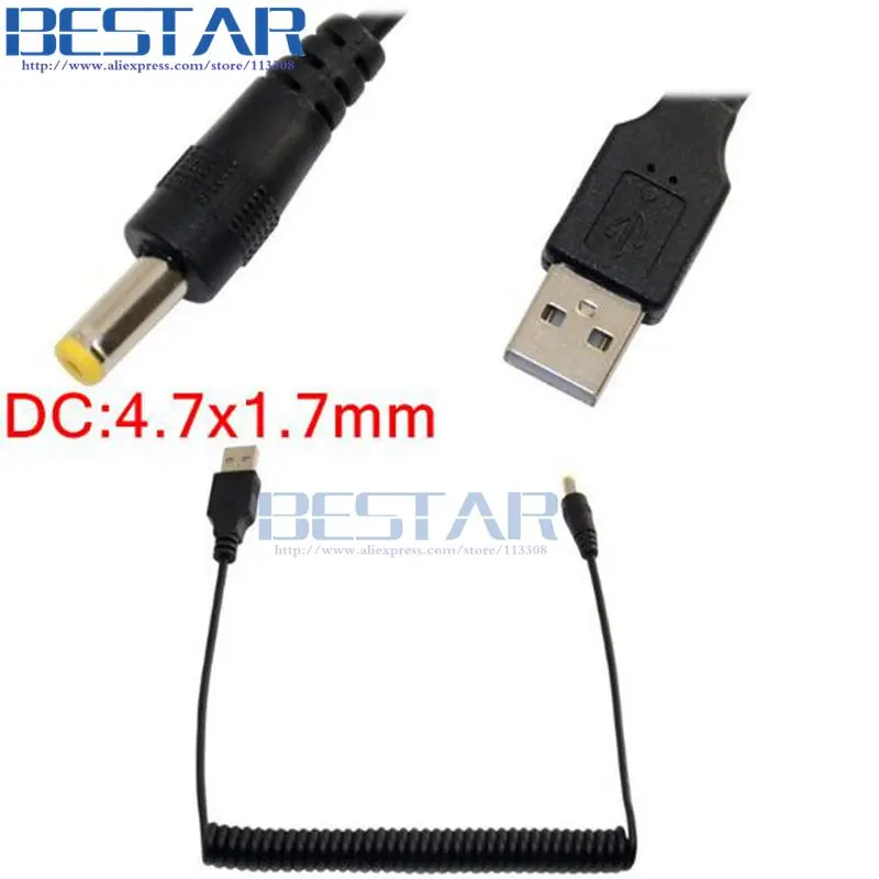 Кабель для зарядки от USB до DC с растягивающейся пружиной 1 м 3 фута 5 в 2 а