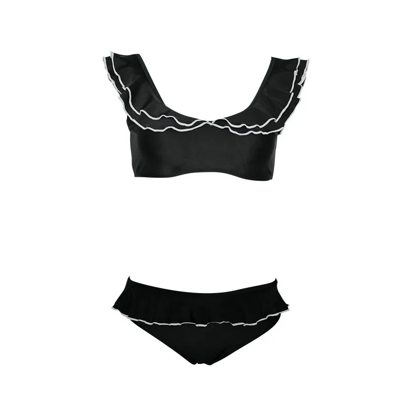 Купальники женское бикини 2019 купальник сплошной с открытой спиной рюшами