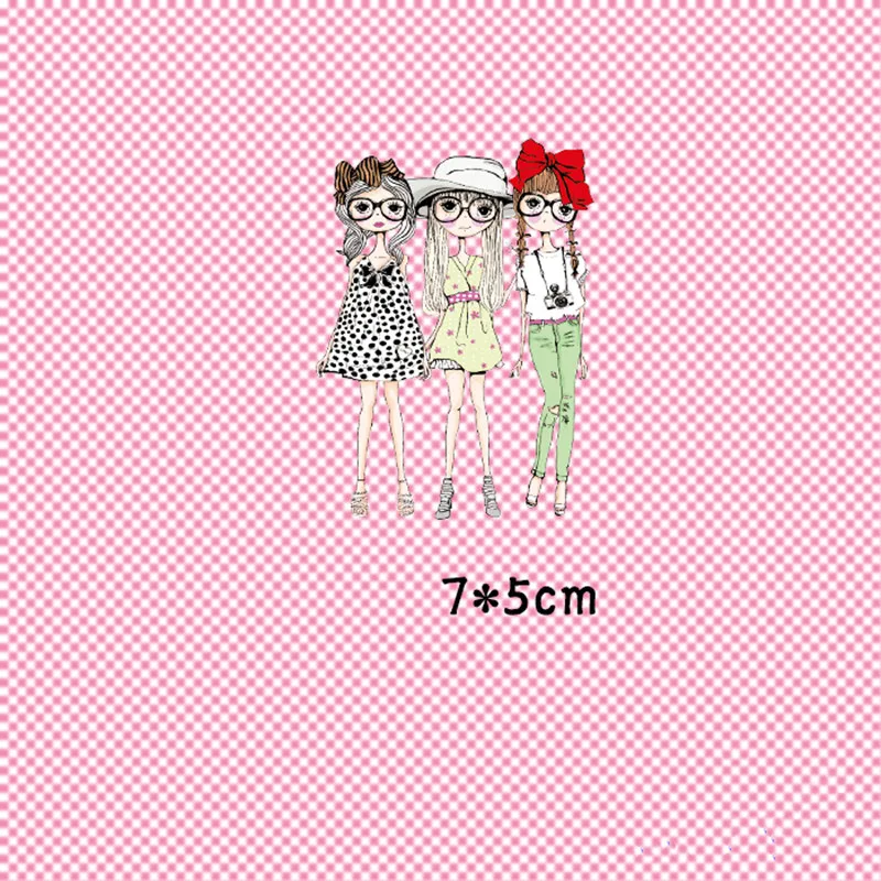 Красивые девушки теплопередачи патч популярный шаблон платье мультфильм