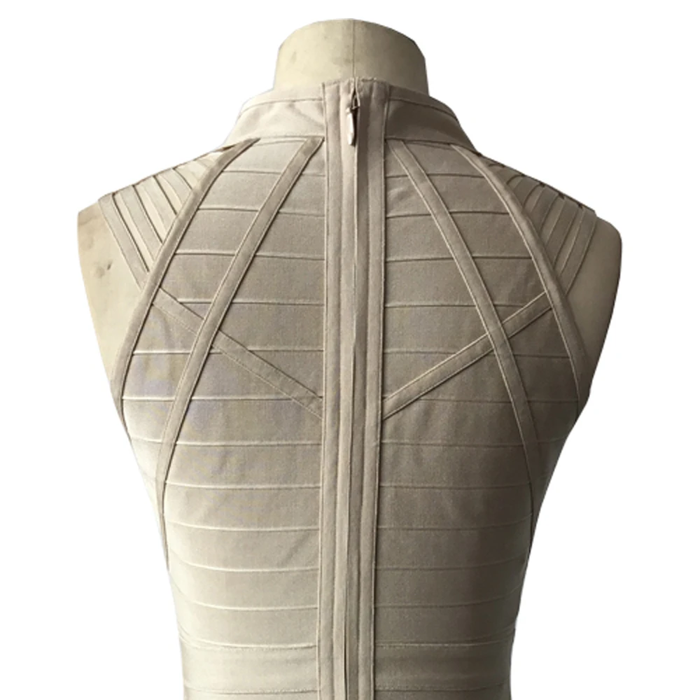 KAOUYOU облегающее Бандажное платье сексуальное открытое мини без рукавов с высоким