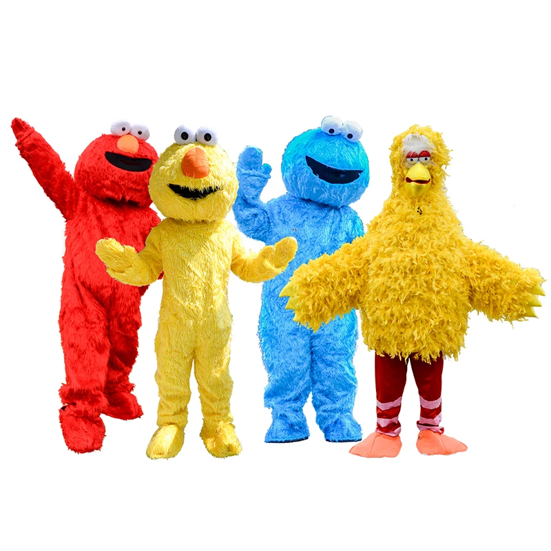 Костюм талисман Elmo на продажу плюшевый костюм мультяшный красный синий Elmo|costume