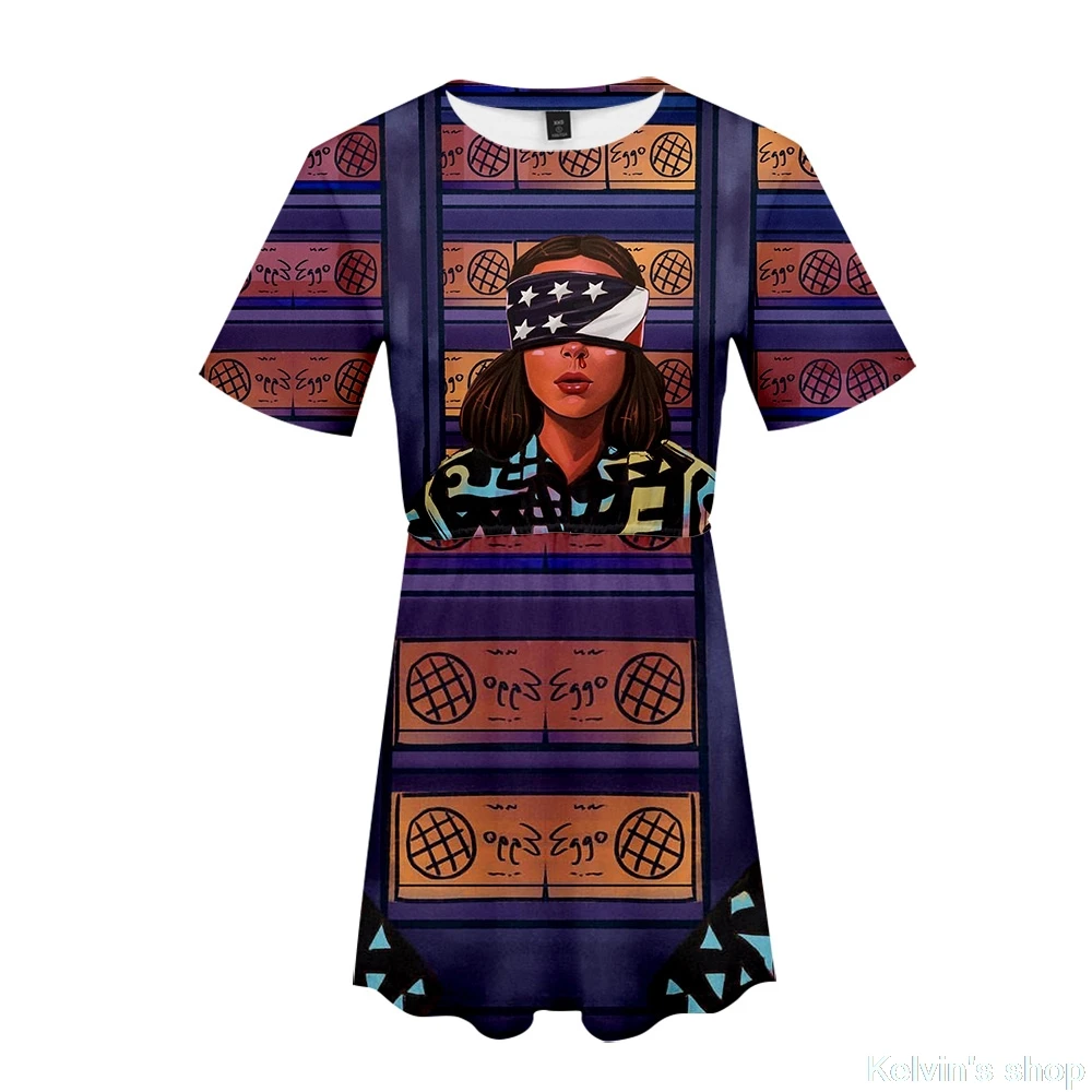 STRANGER THINGS Dress 3D Printed Summer 2019 New Women Short Sleeve Dresses Casual Ladies O Neck | Женская одежда