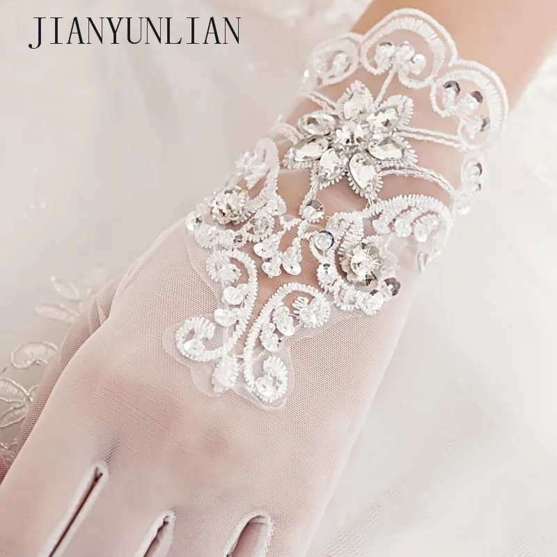 Перчатки Свадебные короткие из тюля цвета слоновой кости|bridal gloves|wedding glovesluvas para