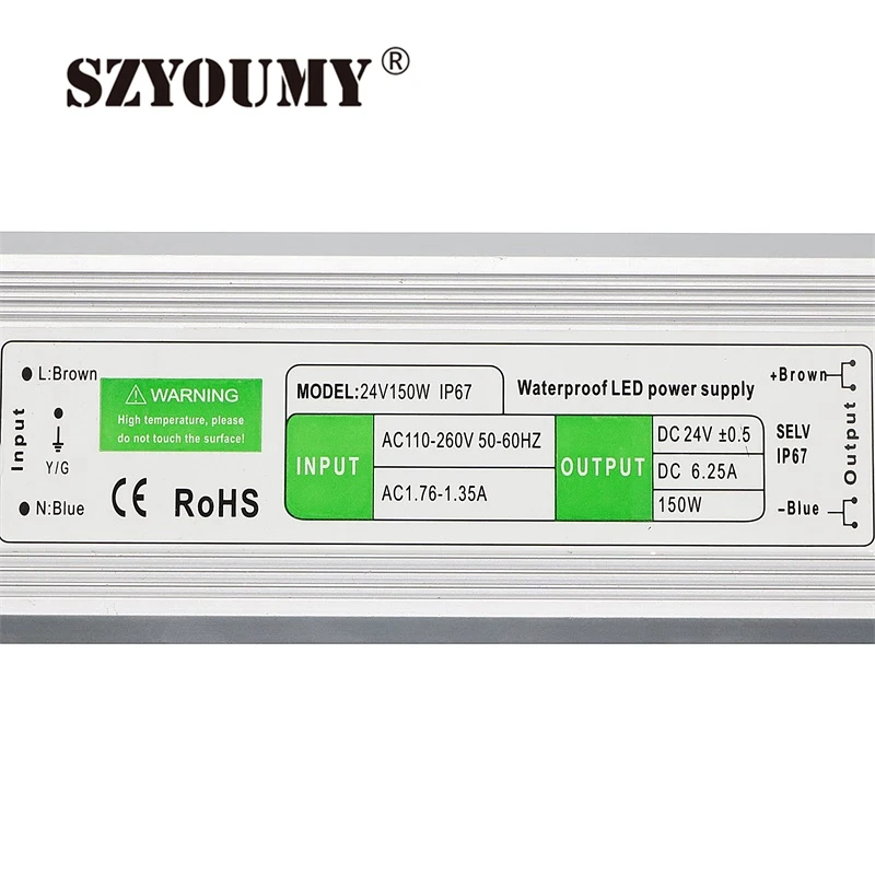 SZYOUMY 2 шт. DC 12 В 150 Вт Водонепроницаемый IP67 электронный светодиодный драйвер для