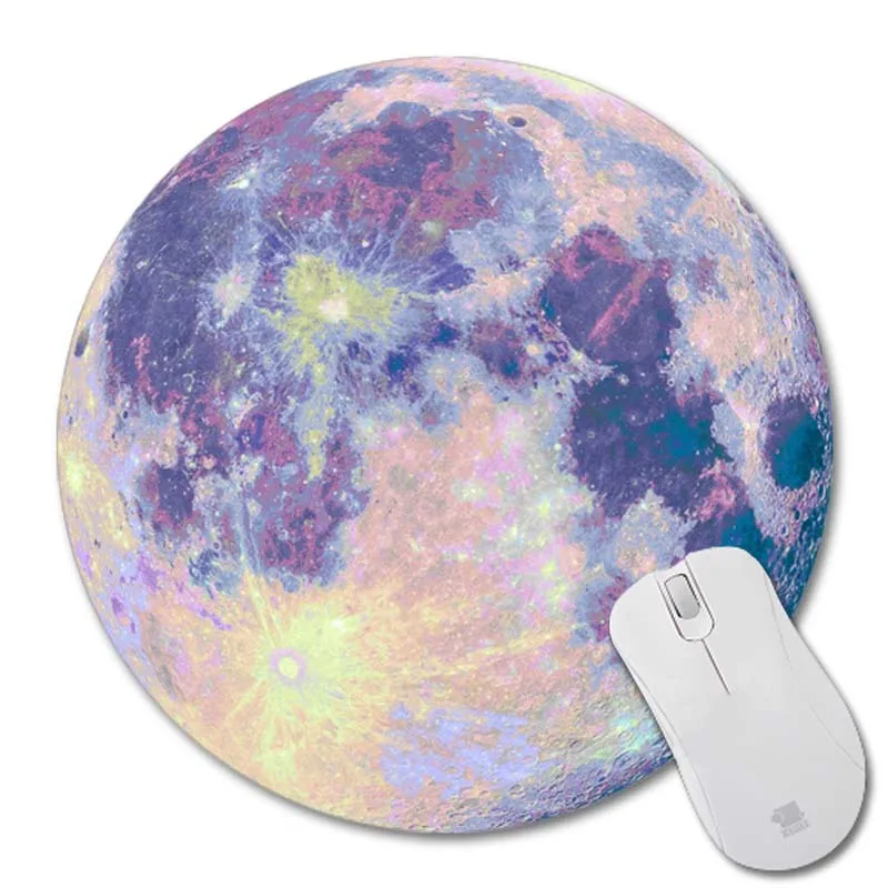 22X22CM MaiYaCa Moon маленький размер круглый коврик для мыши Нескользящий Резиновый Коврик - Цвет: 22X22CM