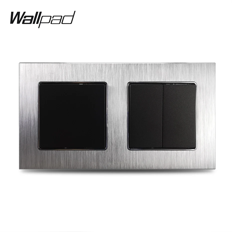 3 Gang 2 Way светильник переключатель с когтями Wallpad AC серебристого цвета из сатина