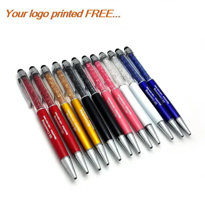 

Wholesale black ink screen touch pen for phone creative customized logo printing laser marking free