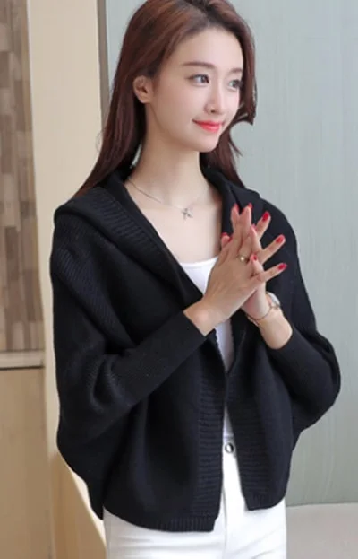 Весна 2019 модные новые корейские трикотажные рукава летучая мышь женские пальто