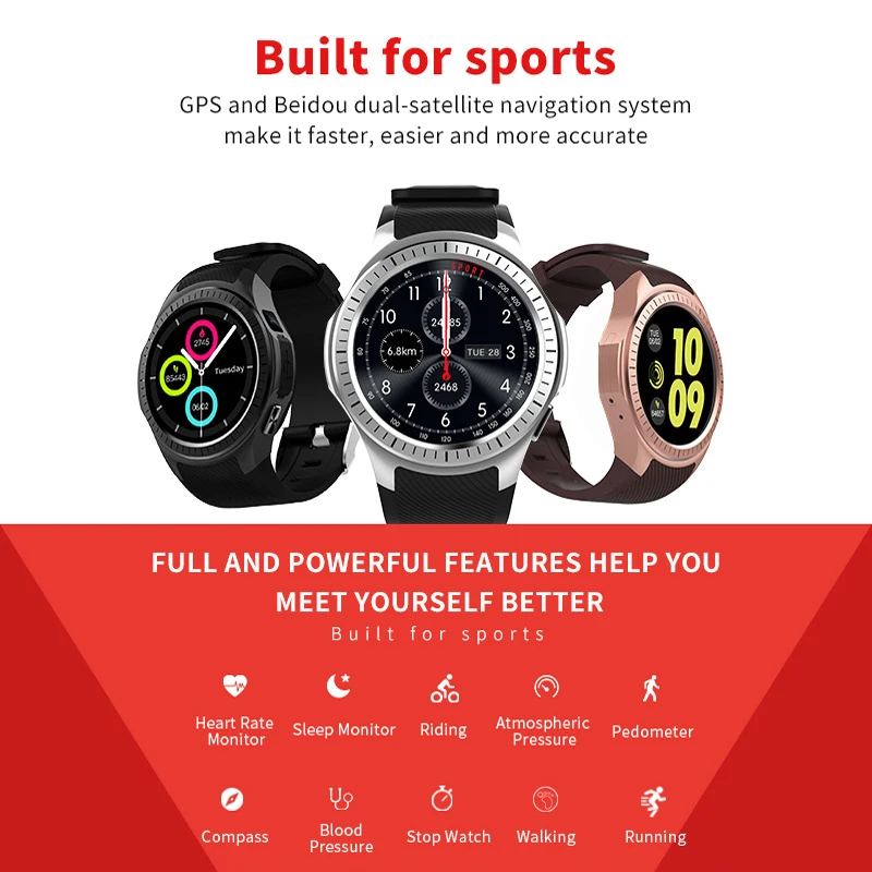 2018 gps L1 Smartwatch телефон 1 3 ''спортивные Смарт часы Android iOS MTK2503 сердечного ритма 2G