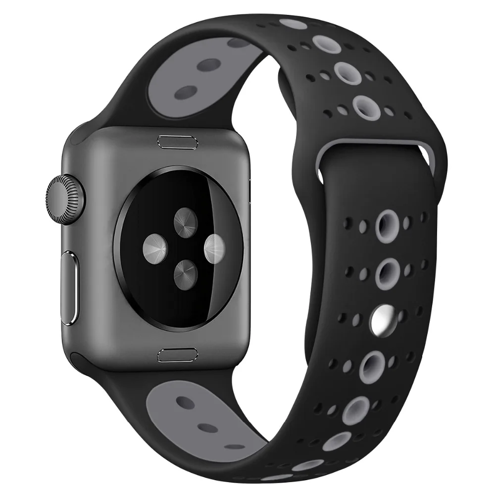 Двойной Цветной спортивный ремешок для Apple Watch 42 мм 38 серия IWatch 3 2 1 силиконовый