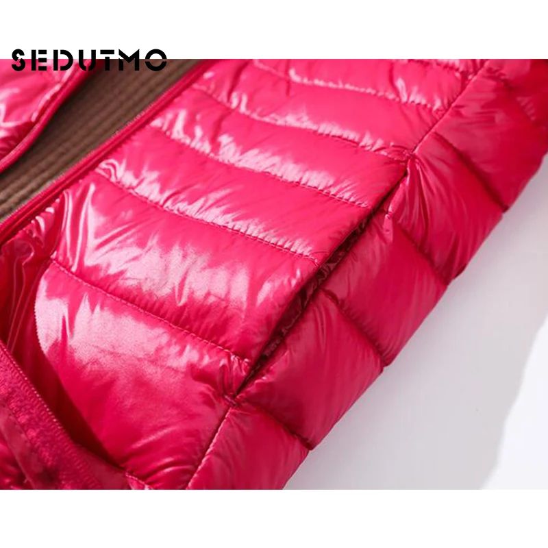 SEDUTMO, зимние, ультра легкие, длинные, женские пуховики, плюс размер, 7XL, утиный пух, пуховик, куртка, тонкий, с капюшоном, парки, ED621