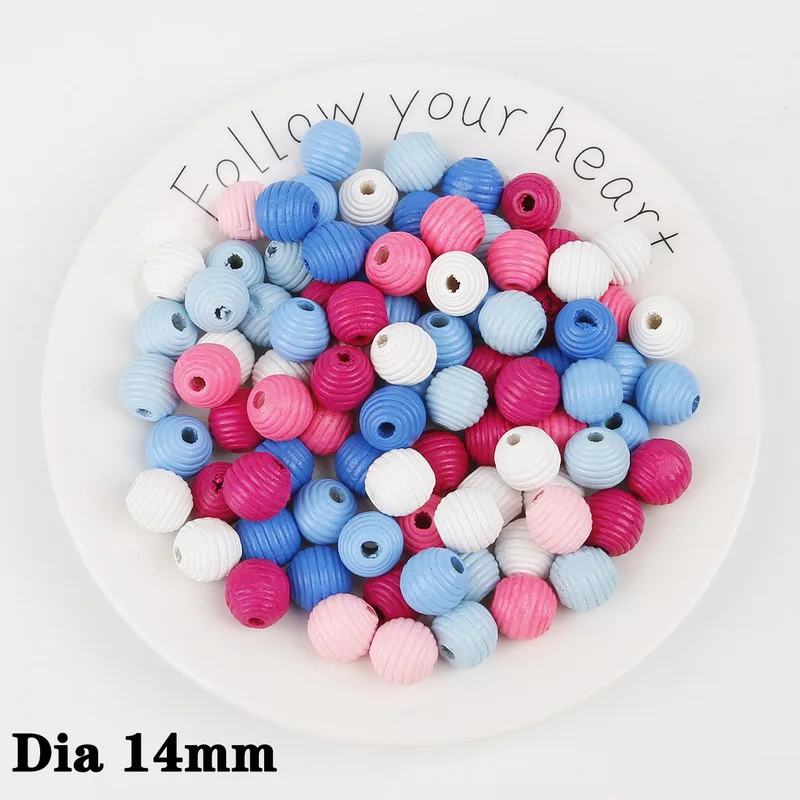 50pcs Hole 3.5mm 10-400 шт многоцветные Разноцветные Бусины из натурального дерева для изготовления ювелирных изделий, детские игрушки для прорезывания зубов, разделитель для бисера - Цвет: 50pcs Hole 3.5mm