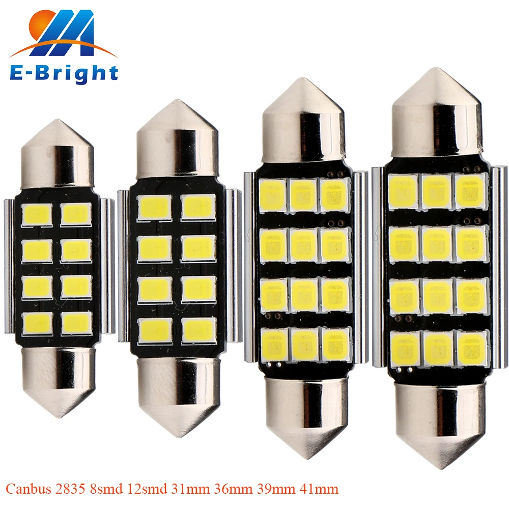 10 шт./лот Canbus 2835 8 SMD 12 SMD C5W 31 мм 36 мм 39 мм 41 мм Festoon лампы номерного знака авто Внутренние светодиодные лампы 12В