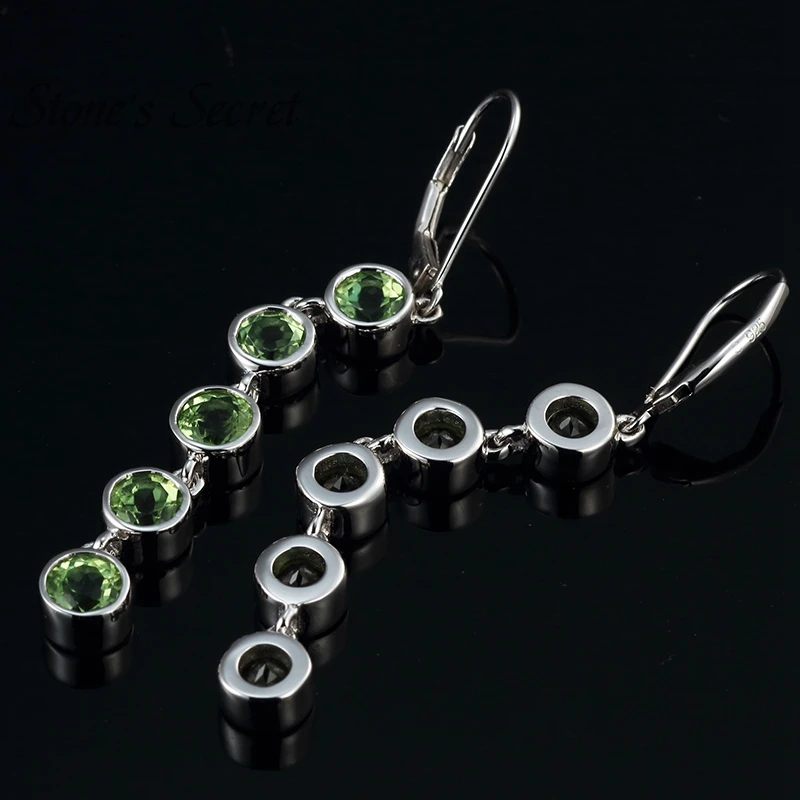 Natural Peridot 925 Sterling Silver Drop Earrings 4.60 Ctw | Украшения и аксессуары