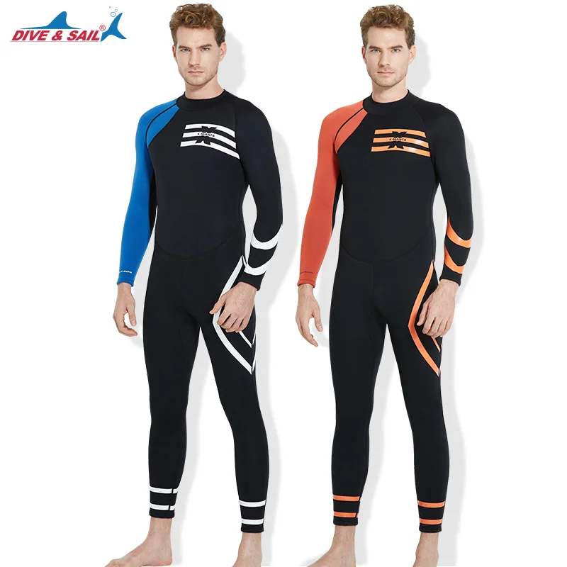 Free shipping diving and sailing one-pieces diving wetsuits Men Winter Warm swimsuits overalls 3mm neoprene full body diving