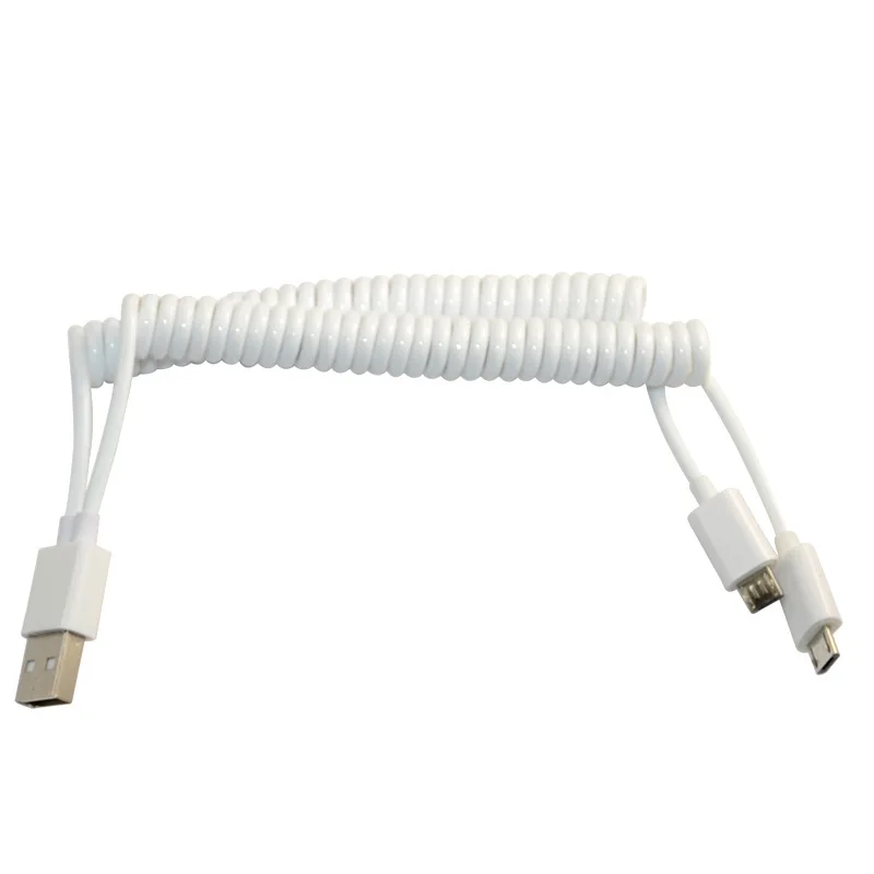 1 м пружина Спиральный USB 2 0 папа * микро 5Pin синхронизации данных плоский