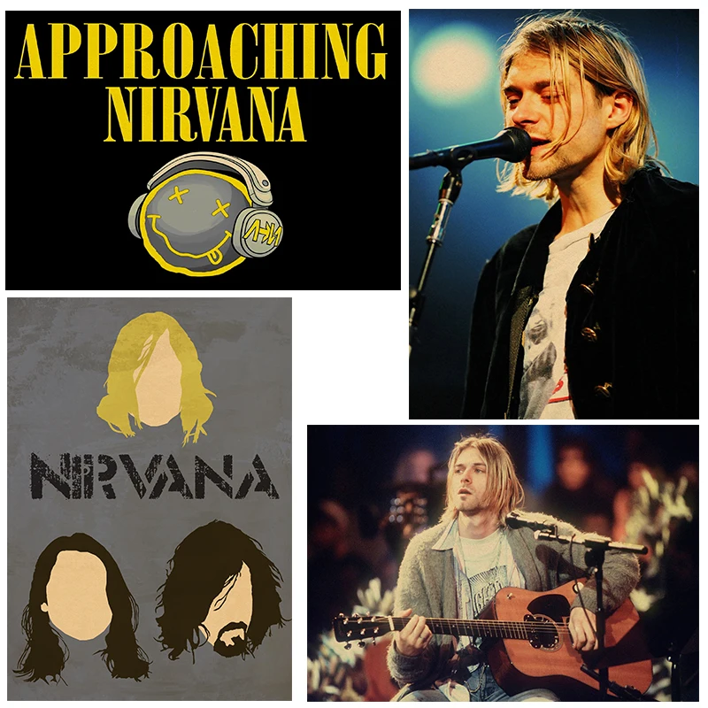 ВИНТАЖНЫЙ ПЛАКАТ Nirvana Kurt Cobain dormitory крафт-рок-оркестр декоративная живопись постер ретро-плакат