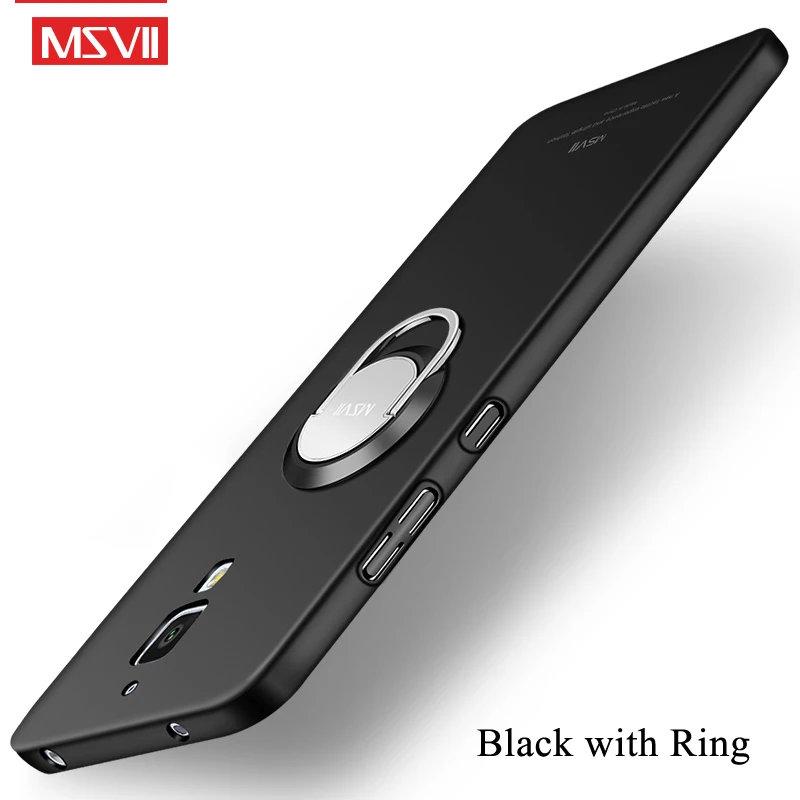Black With Ring Чехол Msvii для Xiaomi mi 4 mi 4c чехол Матовые чехлы для Xiaomi mi 4 4C 4i чехол Xio mi Чехол-держатель с кольцом для Xiaomi mi 4C mi 4i чехол - Цвет: Black With Ring