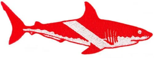 Большая белая акула вышитая нашивка для подводного плавания Железный-на