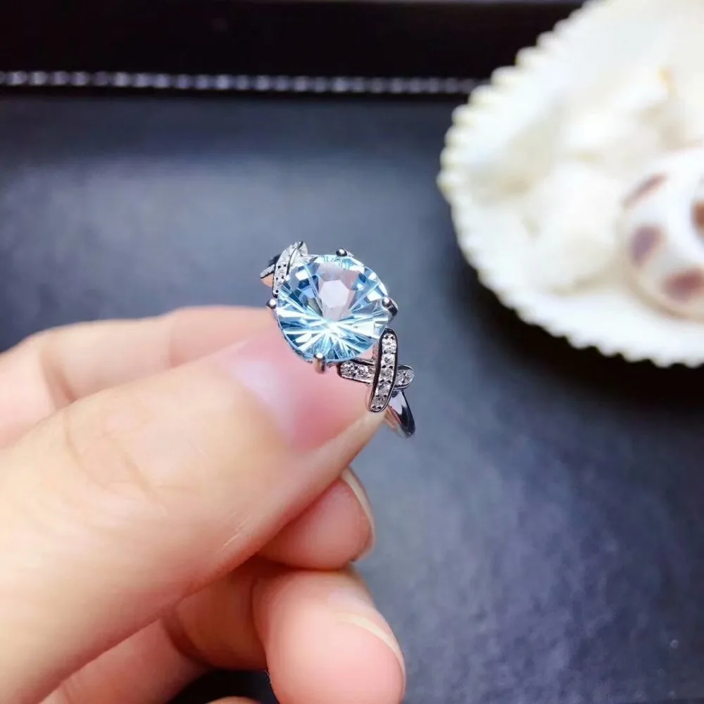 

shilovem 925 silver sterling rings natural topaz trendy fine Jewelry women wedding new wholesale open gift mj080866agb