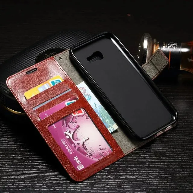 Кожаный чехол-бумажник с откидной крышкой для Samsung A3 A5 A7 J3 J5 J7 2017 J4 J6 J8 2018 A10 A30 A40 A50 A60