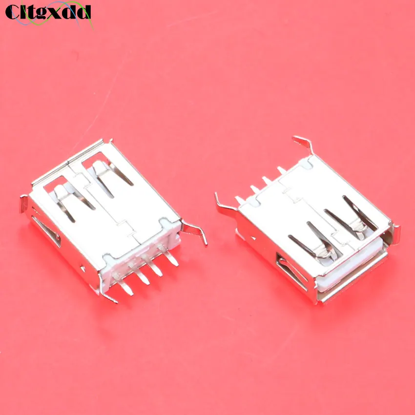 Cltgxdd 10 шт. 4 контактный разъем USB 2 0 гнездовой типа А изогнутых ножки 180|Соединители|