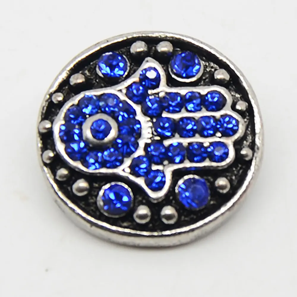 

Blue Hand design Metal Snap Button Charms For Fashion Leather Bracelet
