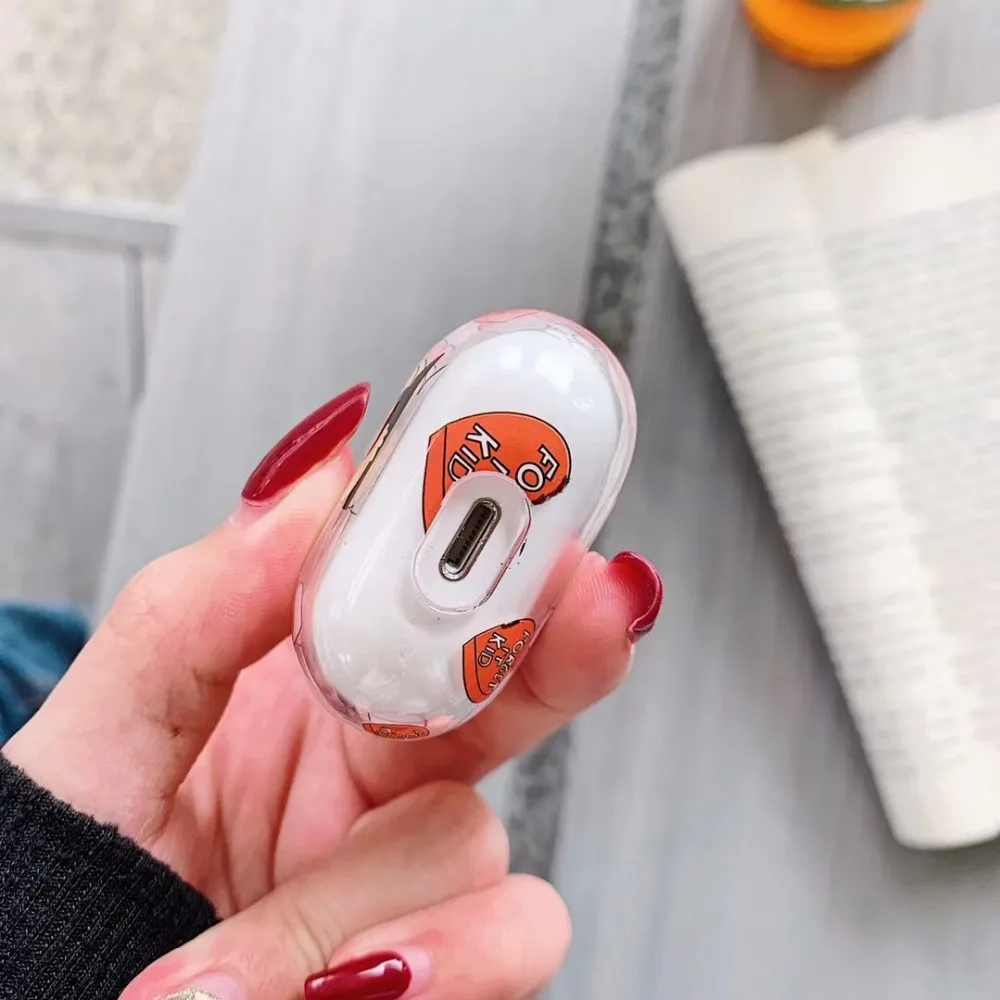 Прозрачный чехол для наушников Apple AirPods зарядная коробка с милым мультяшным