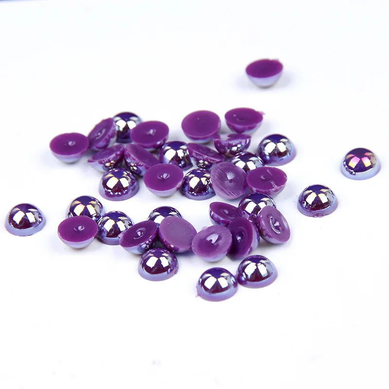 

Jelly Amethyst AB Color 1.5mm~12mm All Size Choice Flat back ABS round Half Pearl beads, imitation plastic half pearl beads