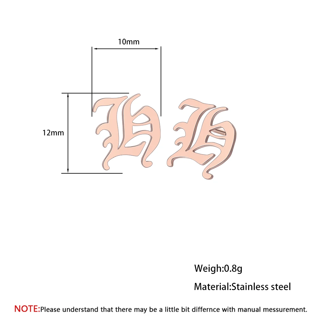 Серьги-гвоздики Cxwind в английском стиле с буквенным принтом H из нержавеющей стали