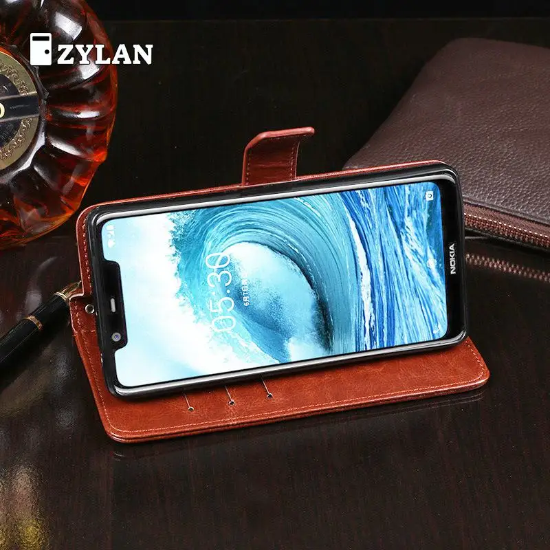 Чехол для zylan Nokia 5 1 Plus 6 кожаный чехол-кошелек противоударный силиконовый