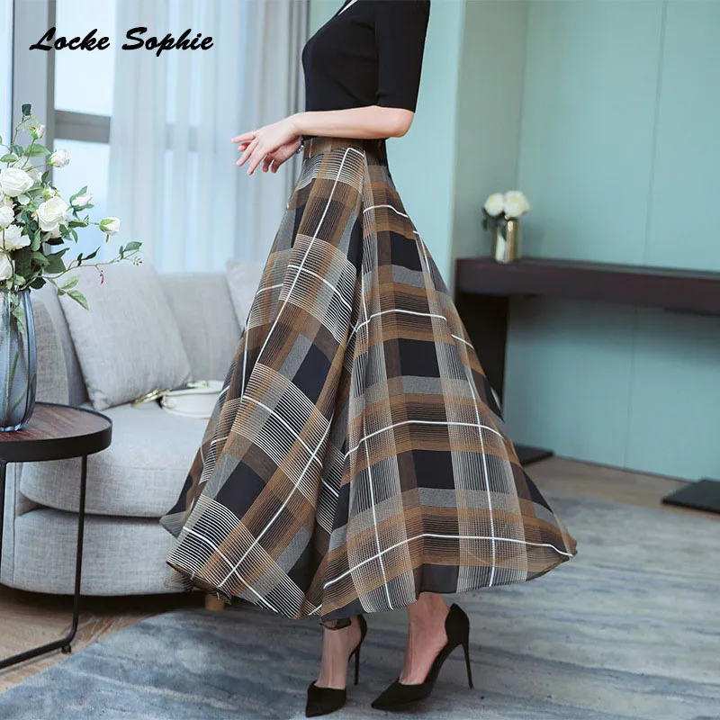 1 шт. плиссированные женские юбки с высокой талией весенние шифоновые принтом