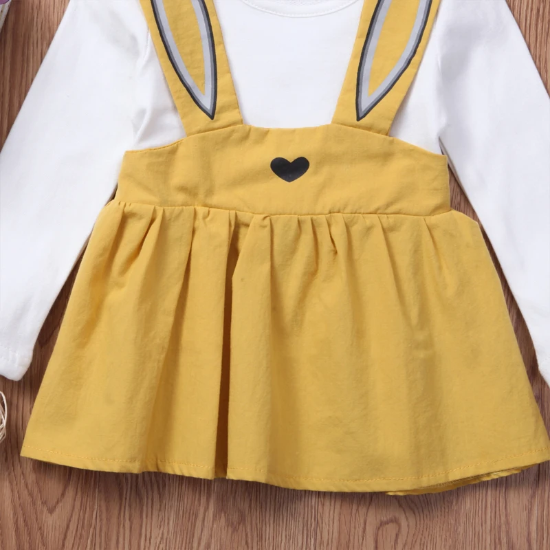 Emmababy младенческой Одежда для детей; малышей; Девочек Кролик платье с длинным рукавом в целом платье-пачка платья для маленьких девочек От 3 месяцев до 3 лет