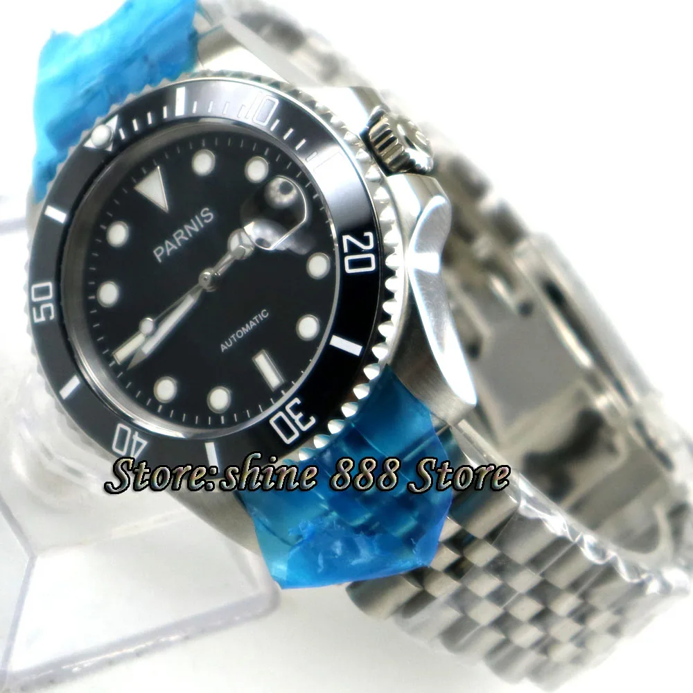 Мужские автоматические часы с черным циферблатом 40 мм|Мужские механические часы|