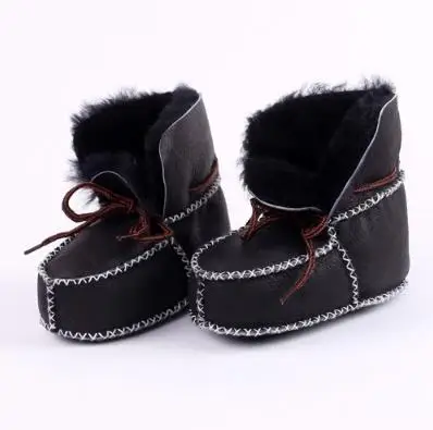 Натуральная кожа Овчина детские ботинки зимние супер сохраняющие тепло мех шерсть зимние сапоги для детей Детская кроватка Bebe мальчик Девочка новорожденных