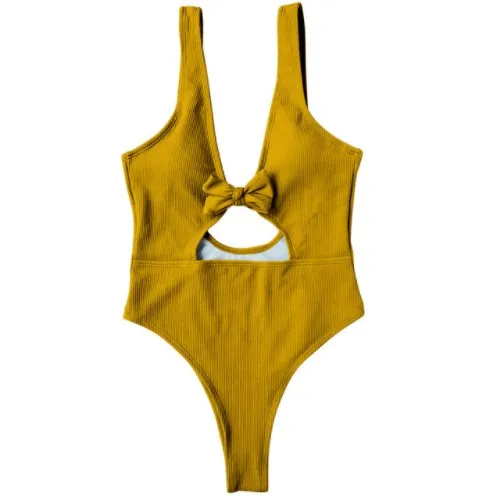 2018 Новый сексуальный женский купальник с лямками и принтом пальм Цельный