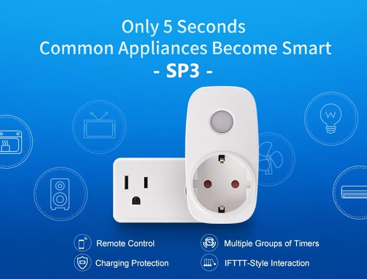 3 шт., Broadlink SP3, штепсельная вилка европейского стандарта, 16А, Wifi, умная розетка, беспроводное приложение, дистанционное управление, розетка, переключатель синхронизации для умного дома, автоматизация