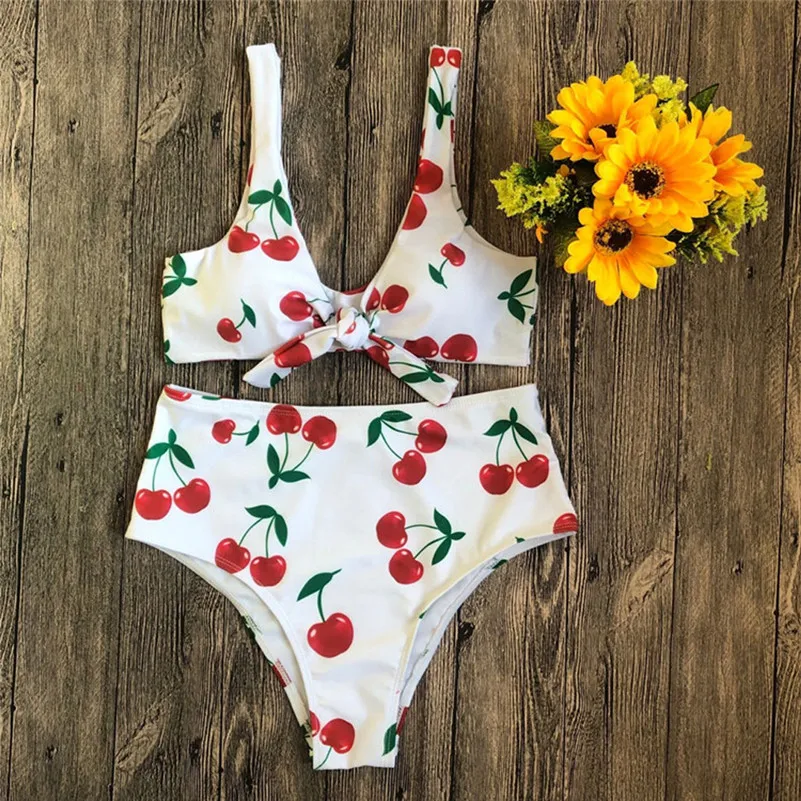 Бикини 2020 танкини Для женщин раздельный костюм для плавания с цветочным принтом