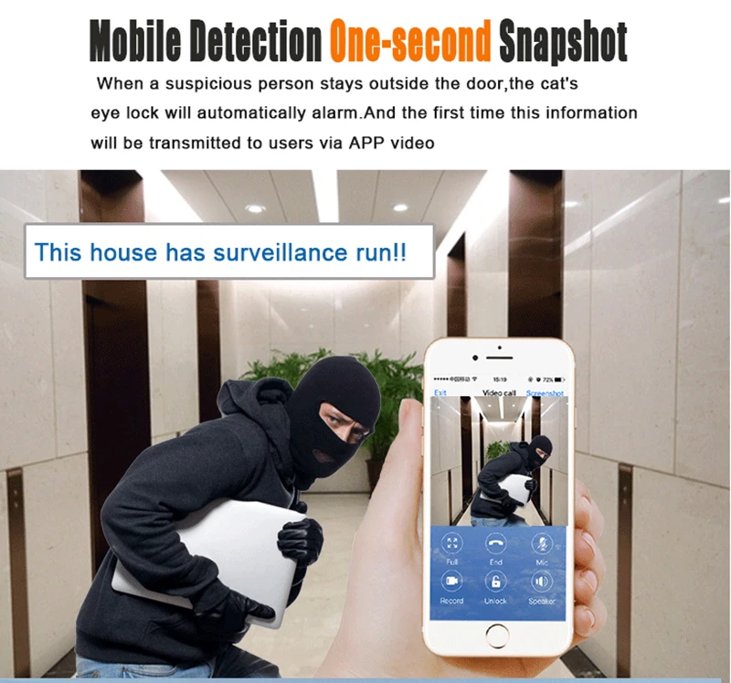 Smart Cerradura WIFI Door Lock Video Peephole Door Camera Fingerprint Password Electronic Lock Viewer Doorbell Remote APP Unlock