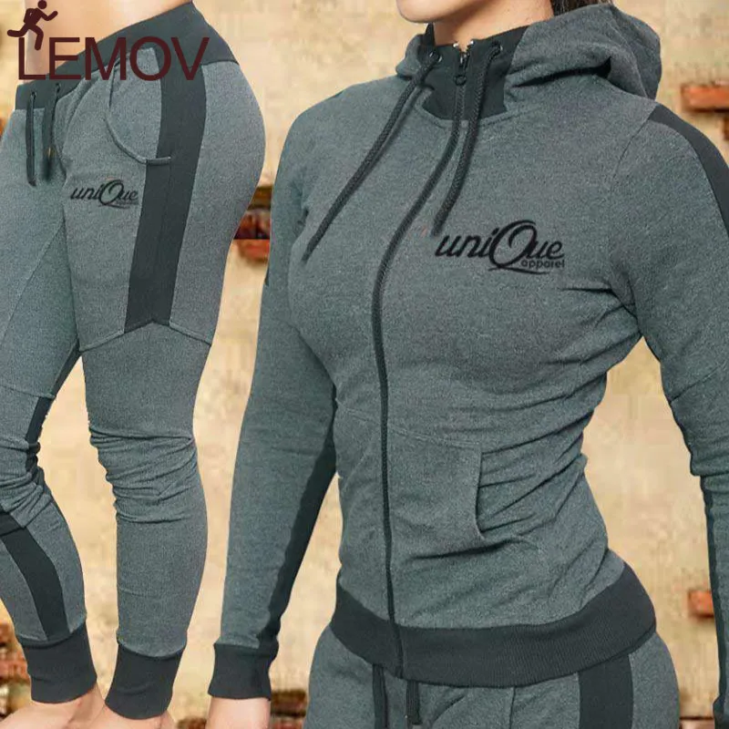 Женский спортивный костюм комплект из 2 предметов: толстовка с капюшоном и