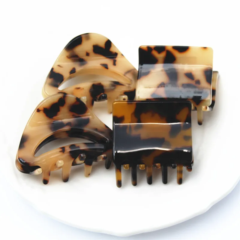 

Buena Top Quality Fancy Leopard Hair Claw Hair Clips Cellulose Acetate Charming French Clips
