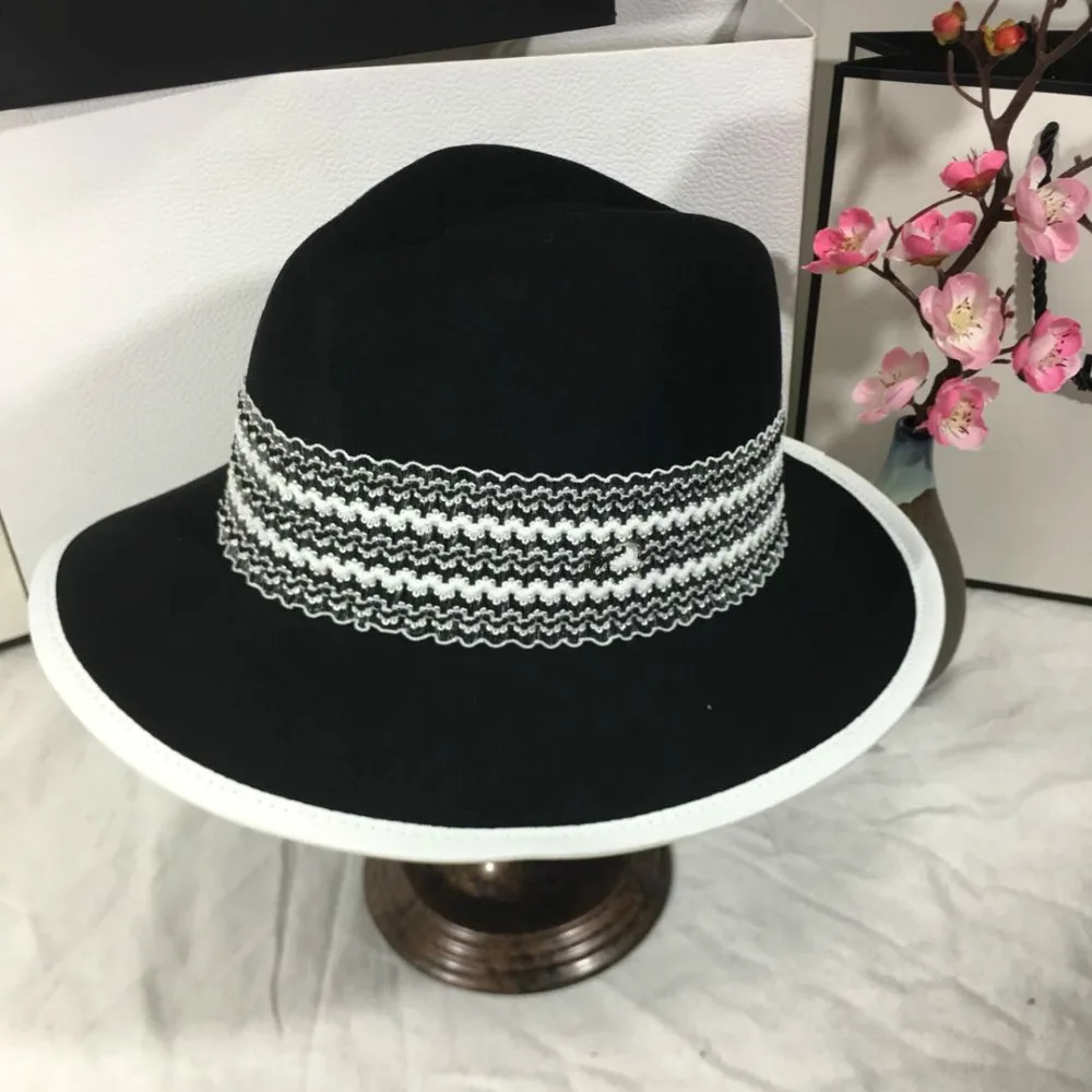 Дизайнер бренда шерсть канотье гладкая шляпа для Для женщин чувствовал мягкая