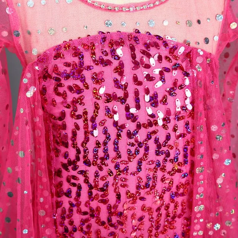 Детский костюм принцессы для косплея Снежная королева 2 синие сетчатые платья с